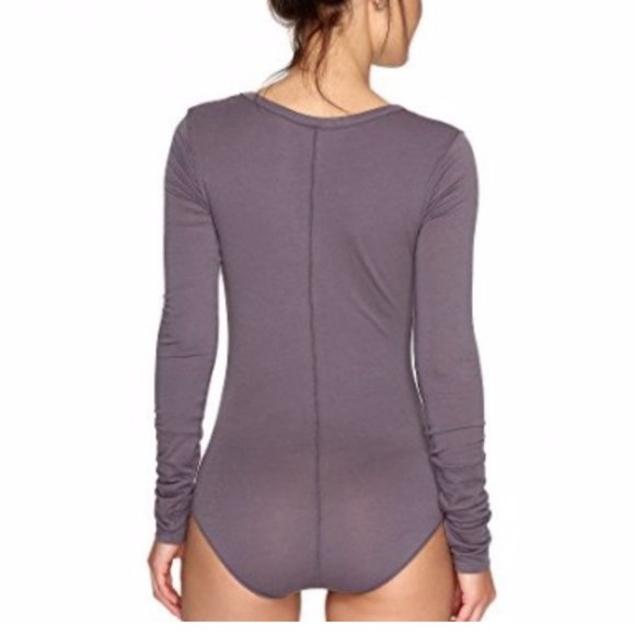 FREE PEOPLE INTIMATELY GRAY SOFT EASY PEASY BODYSUIT - Picture 3 of 6